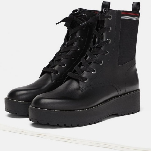 zara platform combat boots